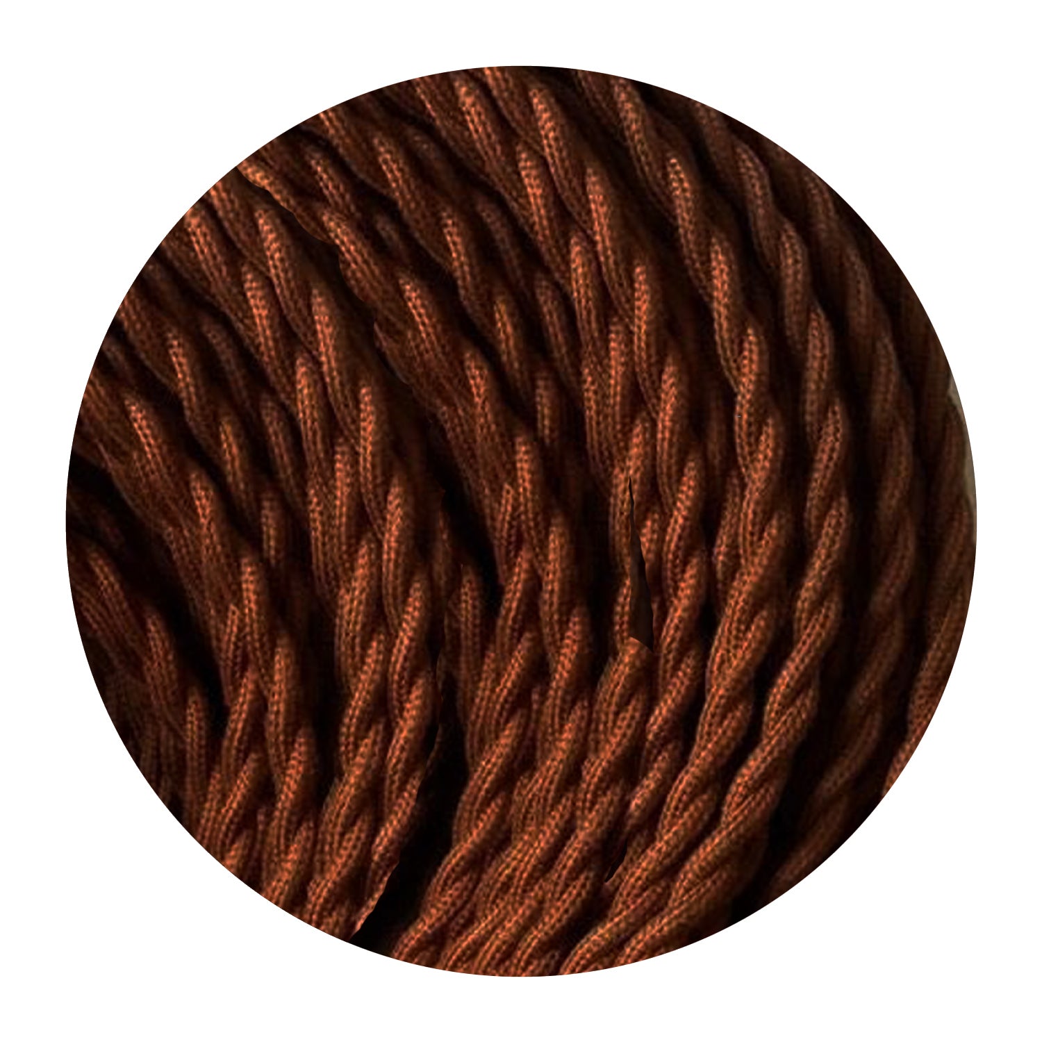 2-core twisted Italian braided fabric cable in various colors, showcasing its vintage style and durable woven finish.