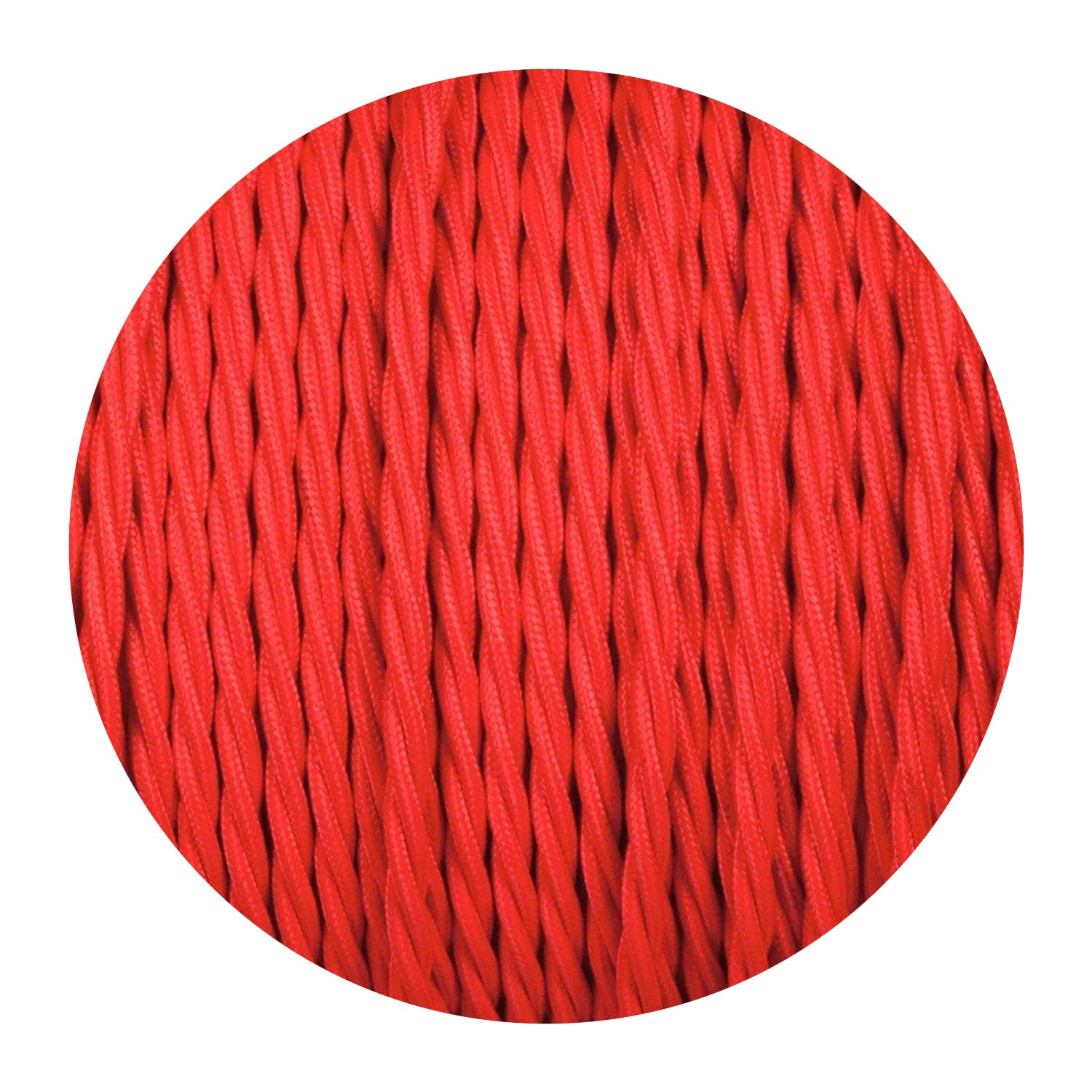 2-core twisted Italian braided fabric cable in various colors, showcasing its vintage style and durable woven finish.