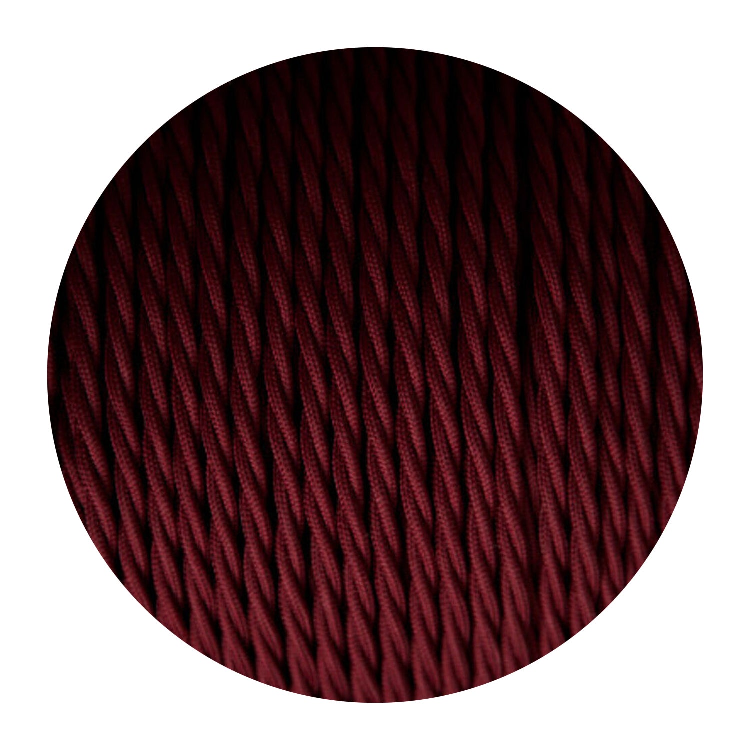 2-core twisted Italian braided fabric cable in various colors, showcasing its vintage style and durable woven finish.