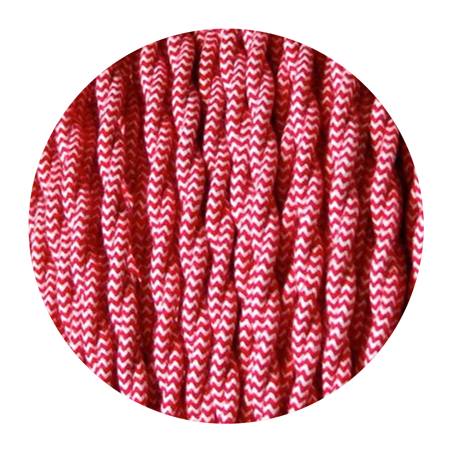 2-core twisted Italian braided fabric cable in various colors, showcasing its vintage style and durable woven finish.