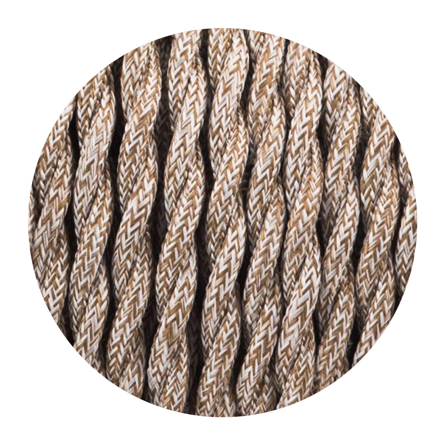 2-core twisted Italian braided fabric cable in various colors, showcasing its vintage style and durable woven finish.