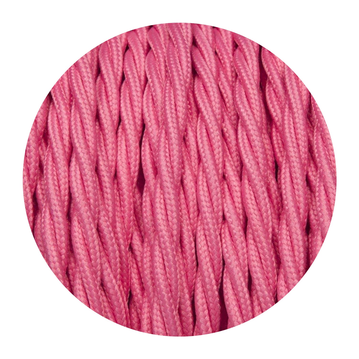 2-core twisted Italian braided fabric cable in various colors, showcasing its vintage style and durable woven finish.