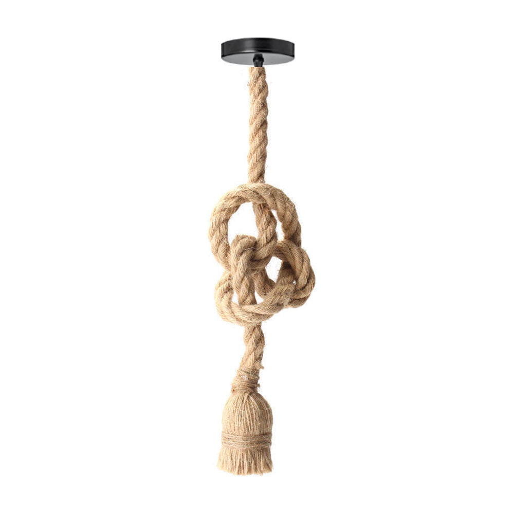 2m Rope Cage Vintage Ceiling Pendant Light showcasing a hemp rope design with a unique industrial style, perfect for various interior settings.