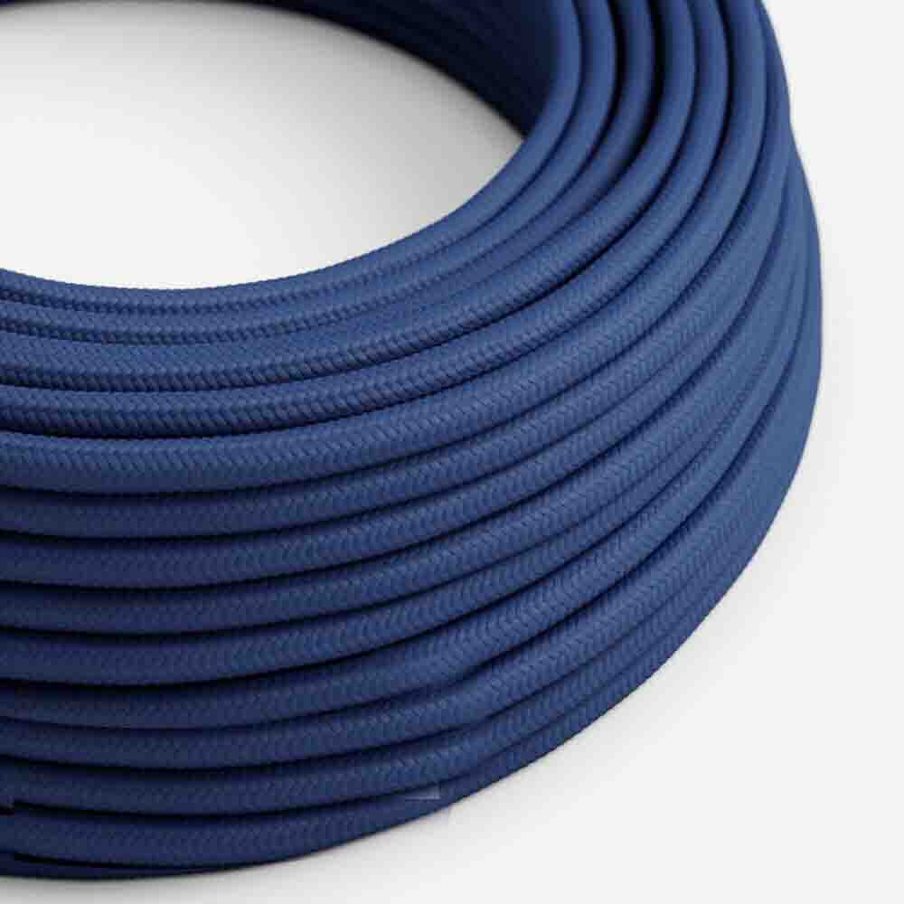 10m round flexible electrical cable with vintage fabric covering, ideal for rewiring lamps and chandeliers.