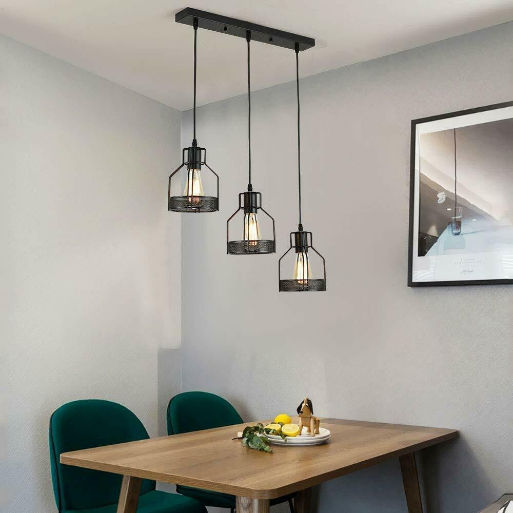 3 Way Cluster Pendant Ceiling Lights featuring three light holders and a stylish black design, perfect for home and commercial use.