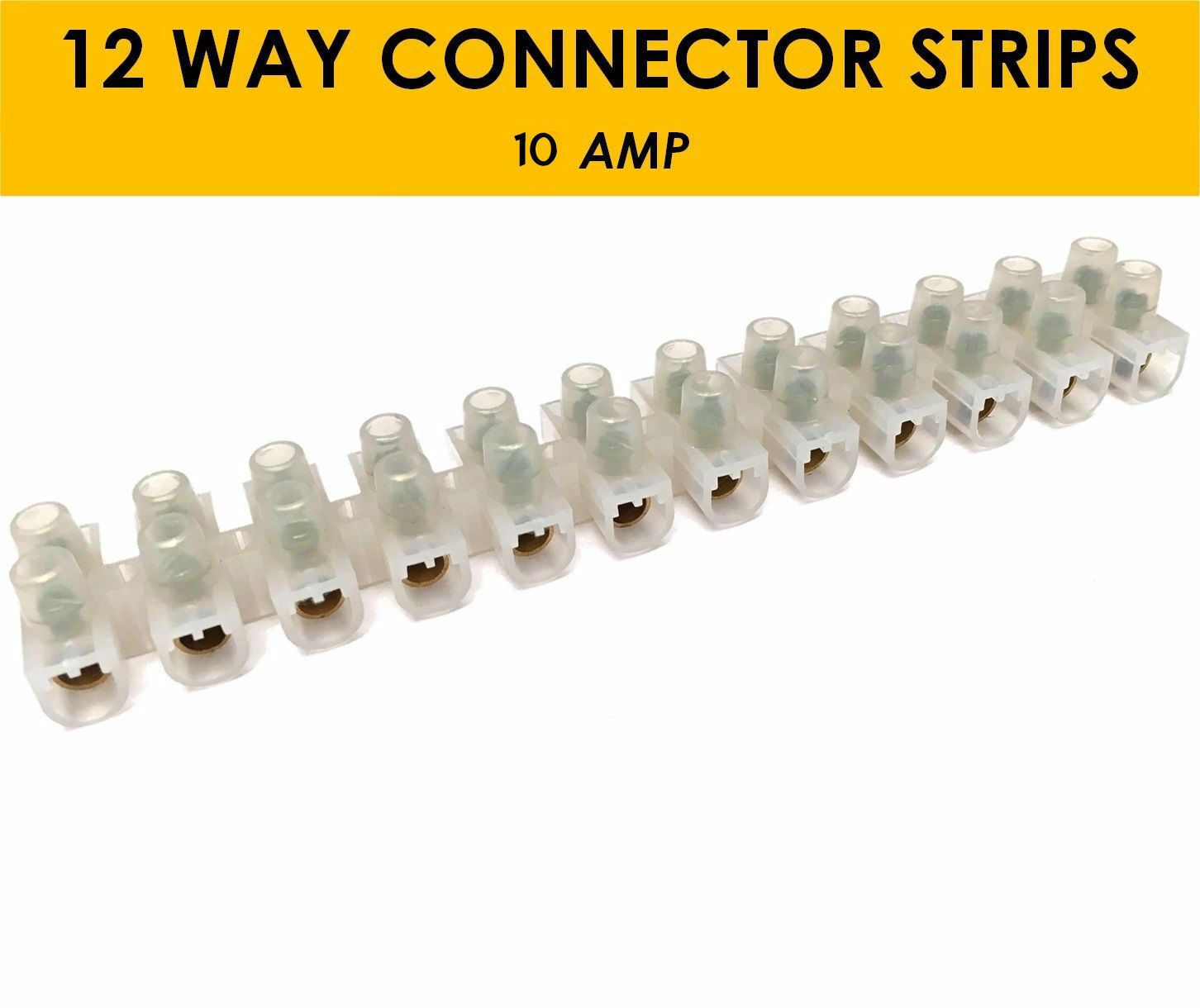 3A-60A Lighting Chock Block Connection featuring 12-way electric wire terminals made of brass and plastic, designed for efficient wiring solutions.