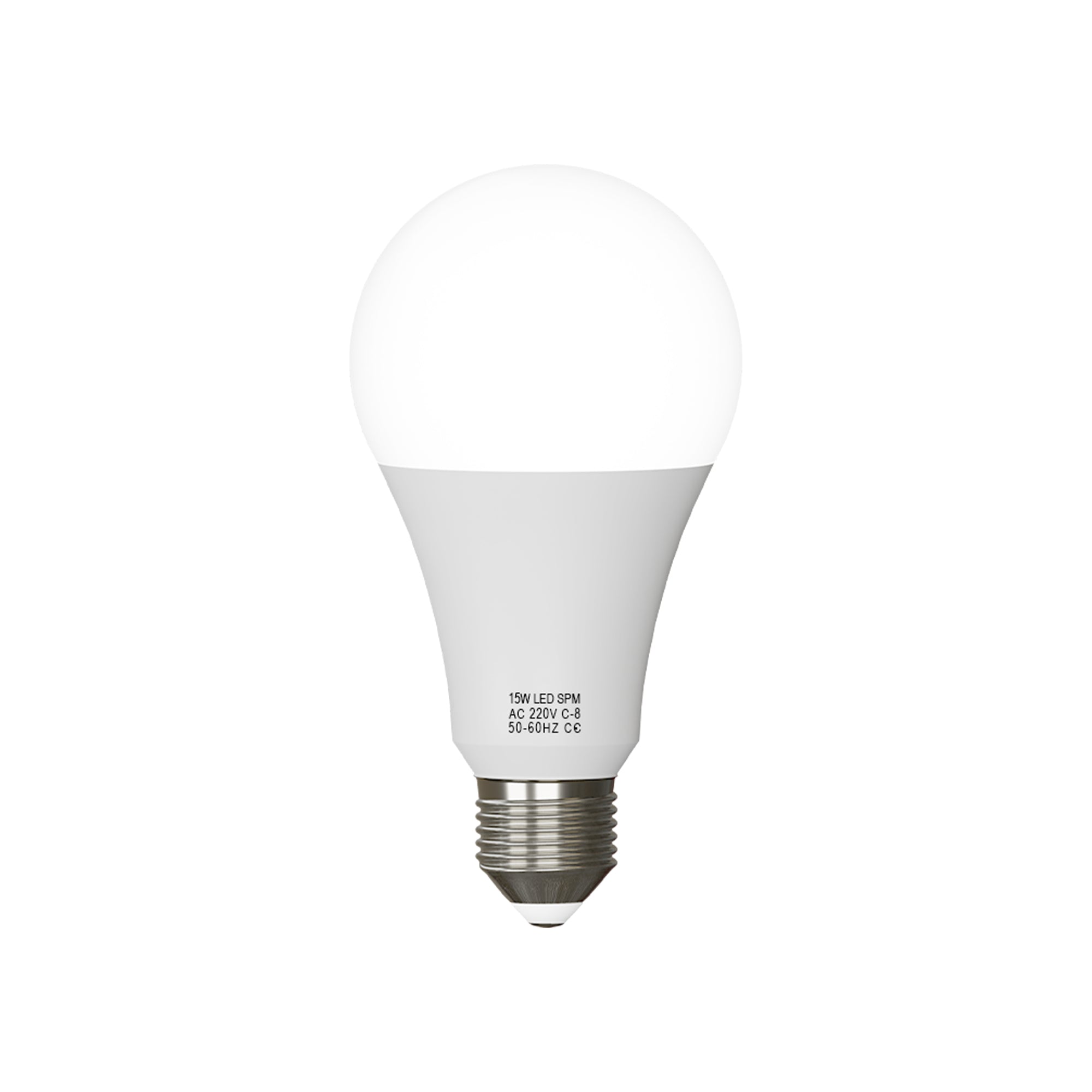 Three E27 LED bulbs in cool white light, showcasing their frosted design and energy-efficient features.