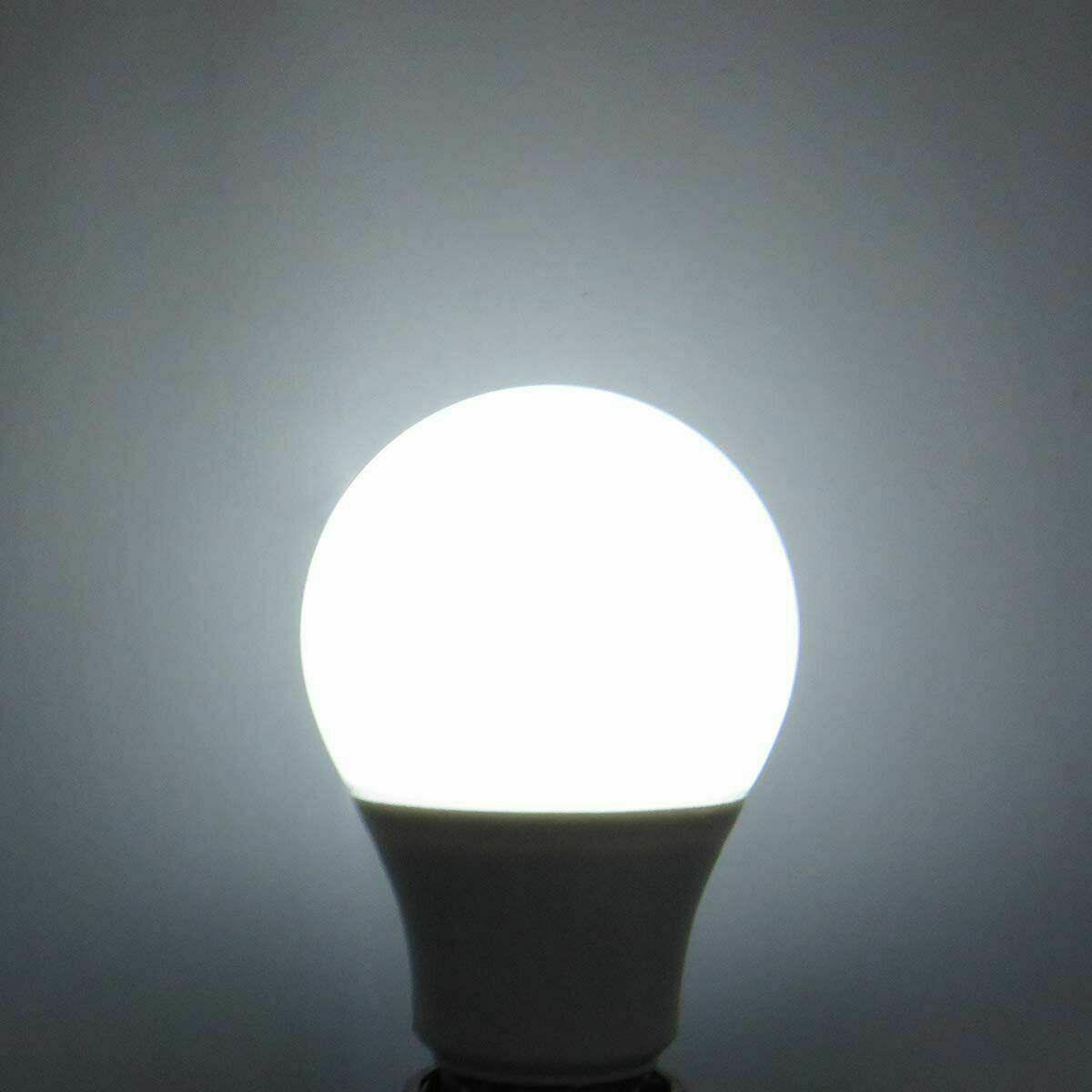 Three E27 LED bulbs in cool white light, showcasing their frosted design and energy-efficient features.