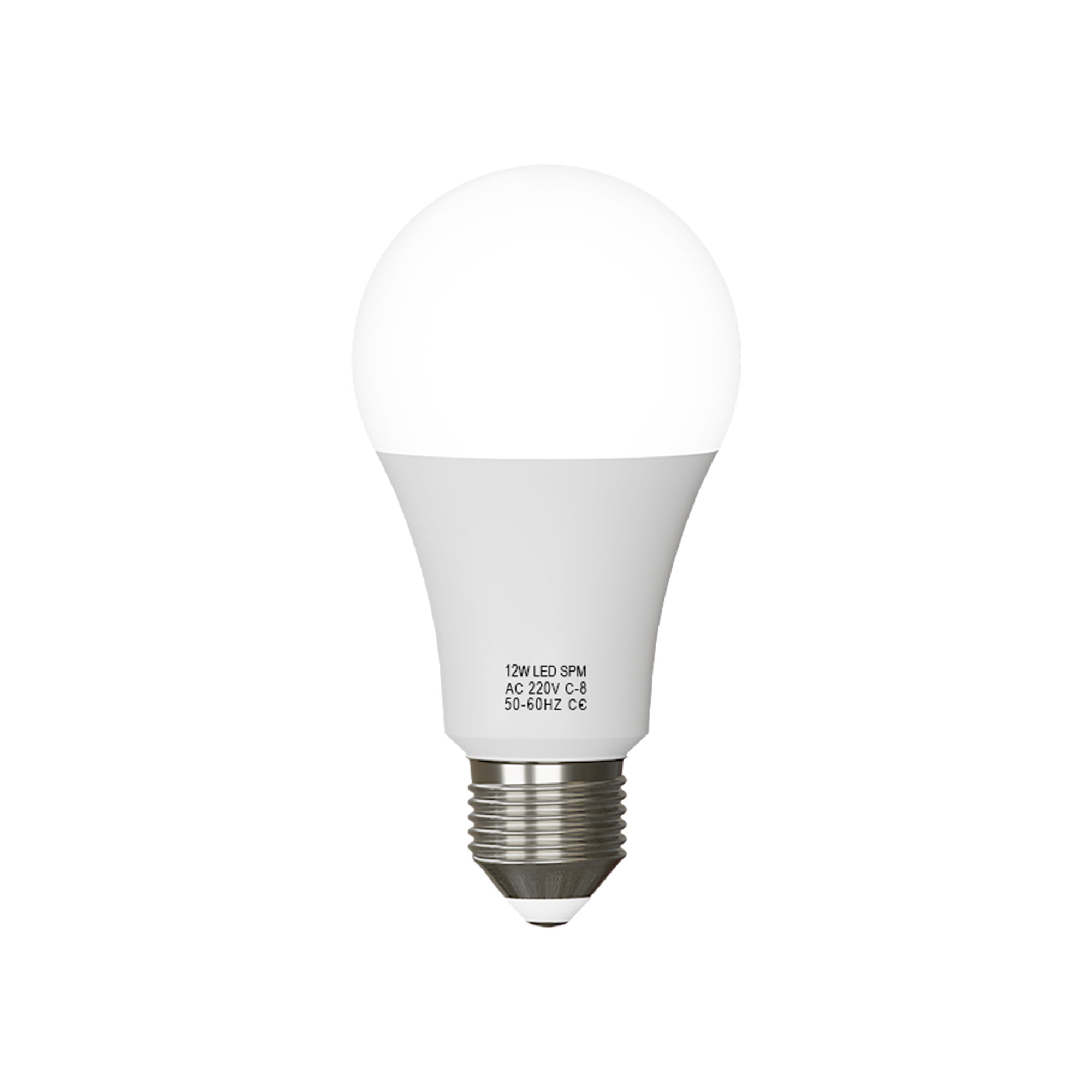 Three E27 LED bulbs in cool white light, showcasing their frosted design and energy-efficient features.