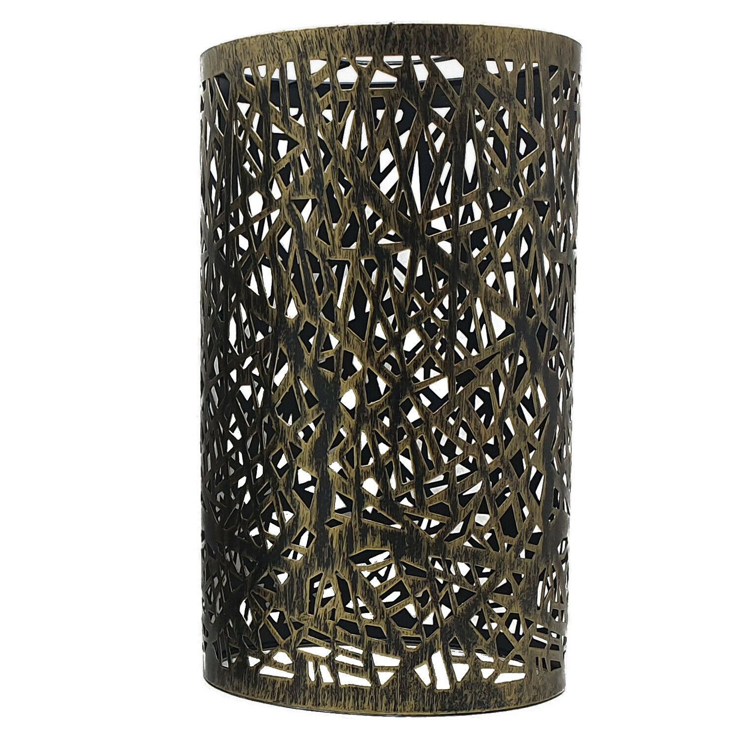 Stylish 4 Type Shade Set Brushed Brass Lampshade with metal cage design, perfect for retro home decor.