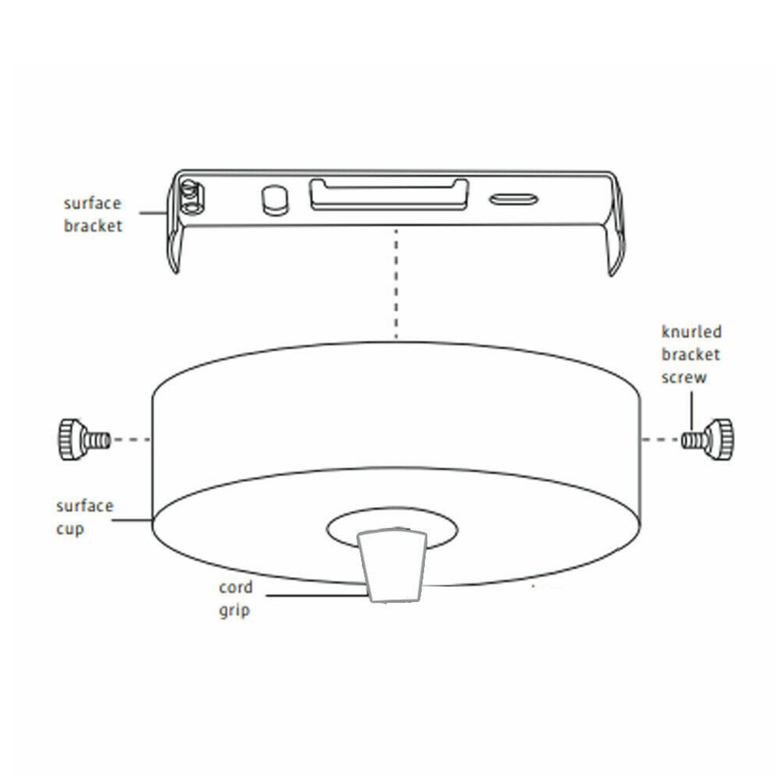 40mm Ceiling Rose Strap Bracket with accessories, showcasing its metal construction and riveted design for secure light fixture mounting.