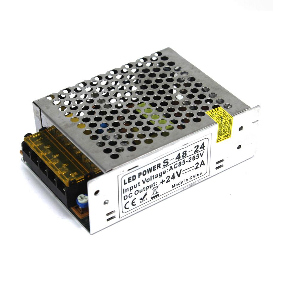 48W 2A DC24V IP20 power supply transformer with a compact design, suitable for LED lighting applications.