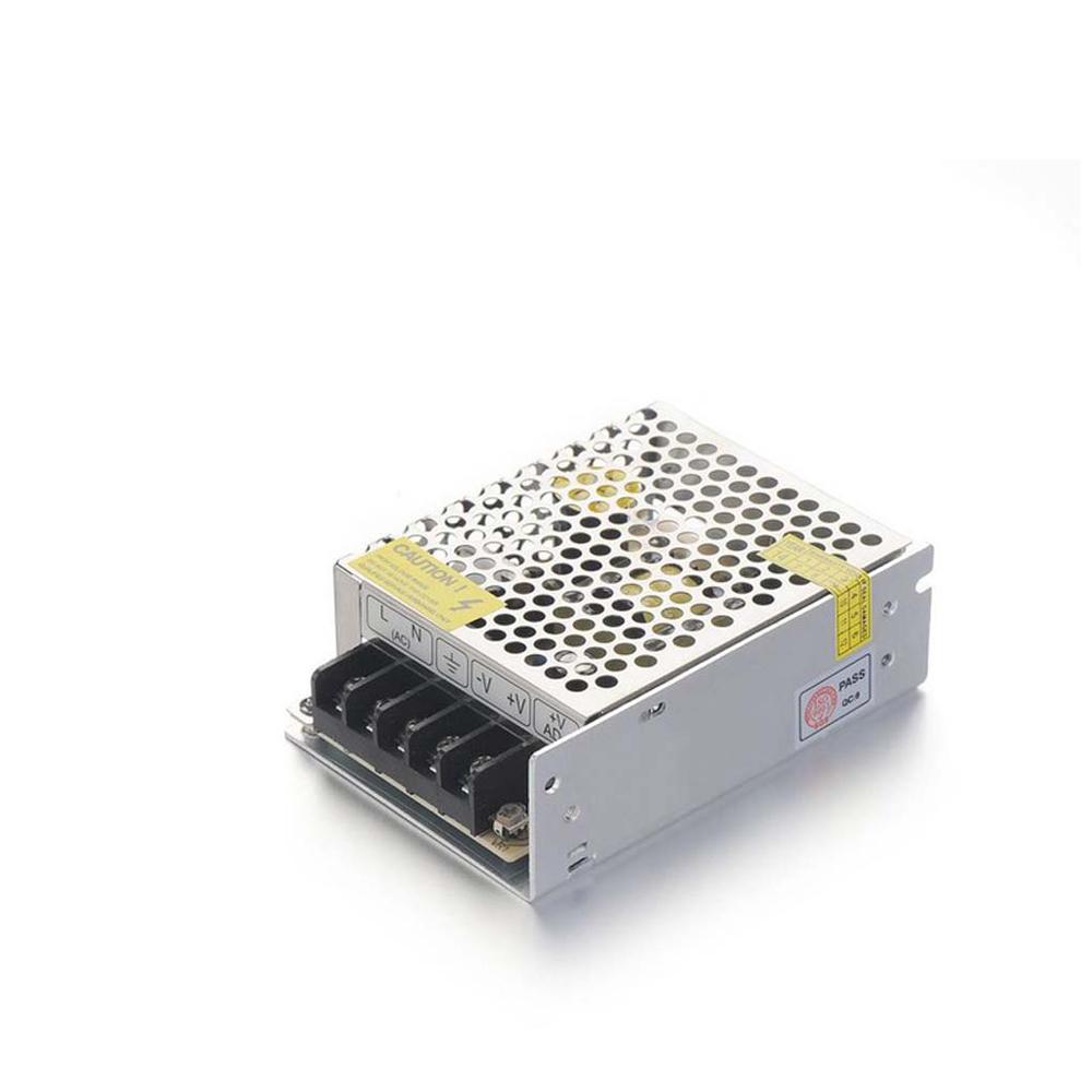 AC to DC 24V power supply unit, compact design with input voltage switch, suitable for LED lighting applications.