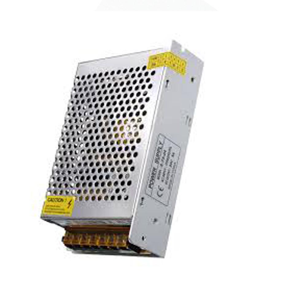 AC to DC 24V power supply unit, compact design with input voltage switch, suitable for LED lighting applications.