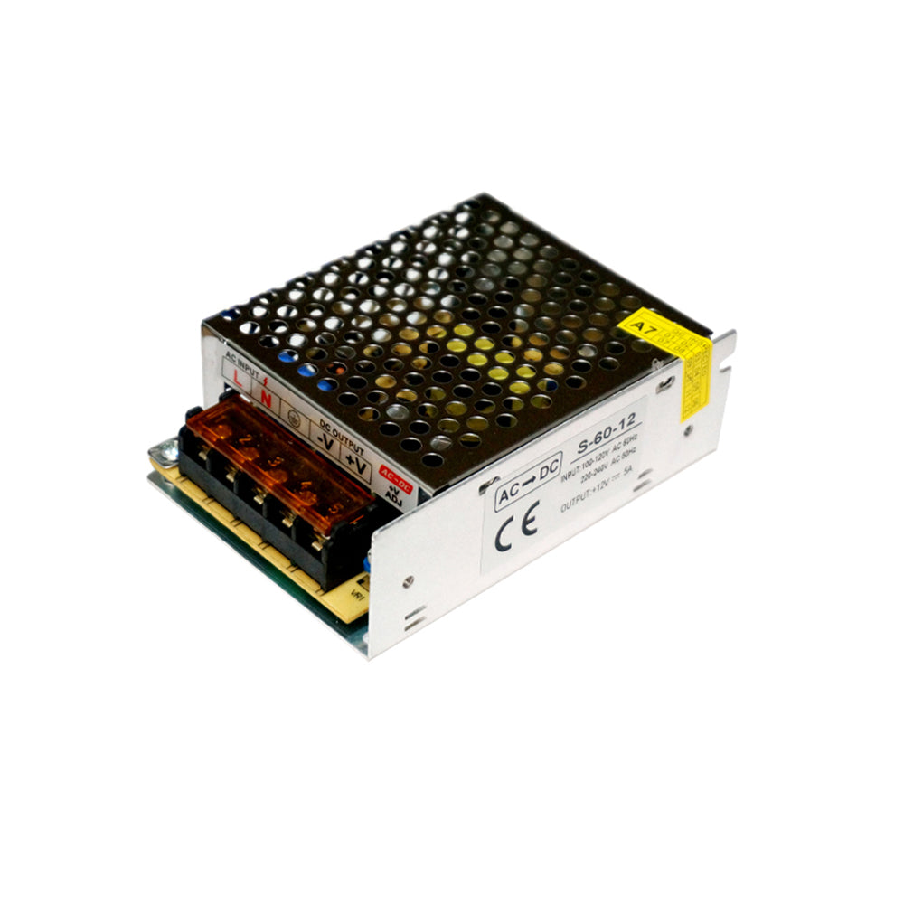 AC to DC transformer converting 100/240V to 12V, suitable for LED lighting applications.