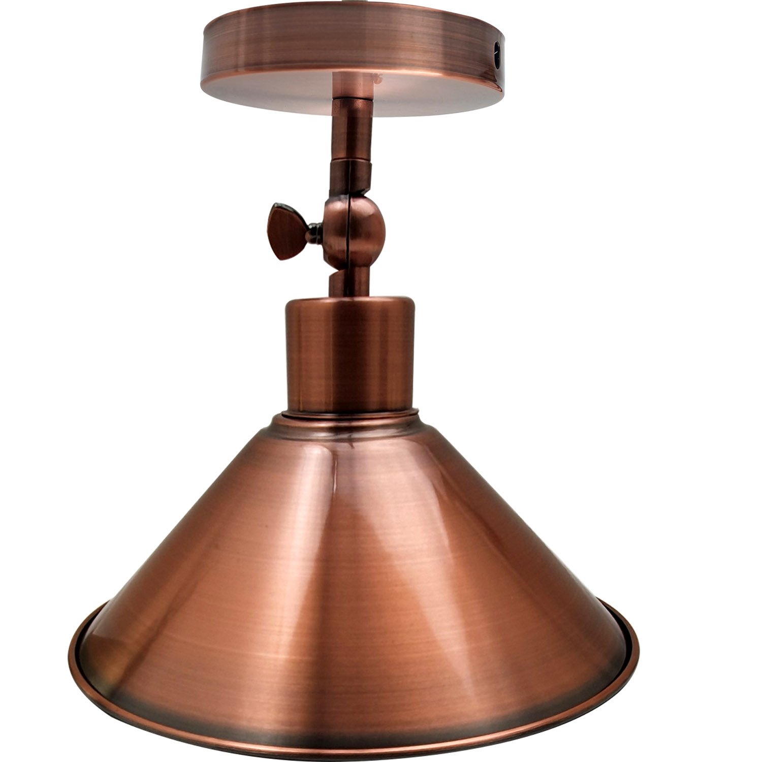 Adjustable ceiling light with a stylish cone shade in copper and green brass finish, perfect for home and commercial use.