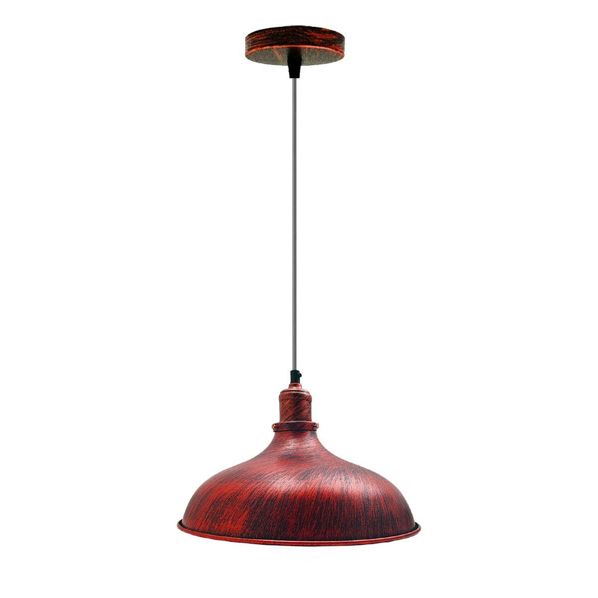 Antique Industrial Metal Brass Pendant Light showcasing a vintage design with a metal lampshade and adjustable cable, perfect for living rooms.