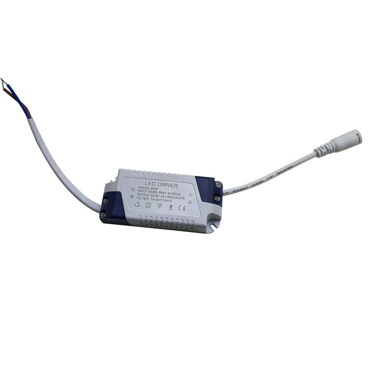 Black and white LED transformer designed for constant current output, suitable for various indoor lighting applications.