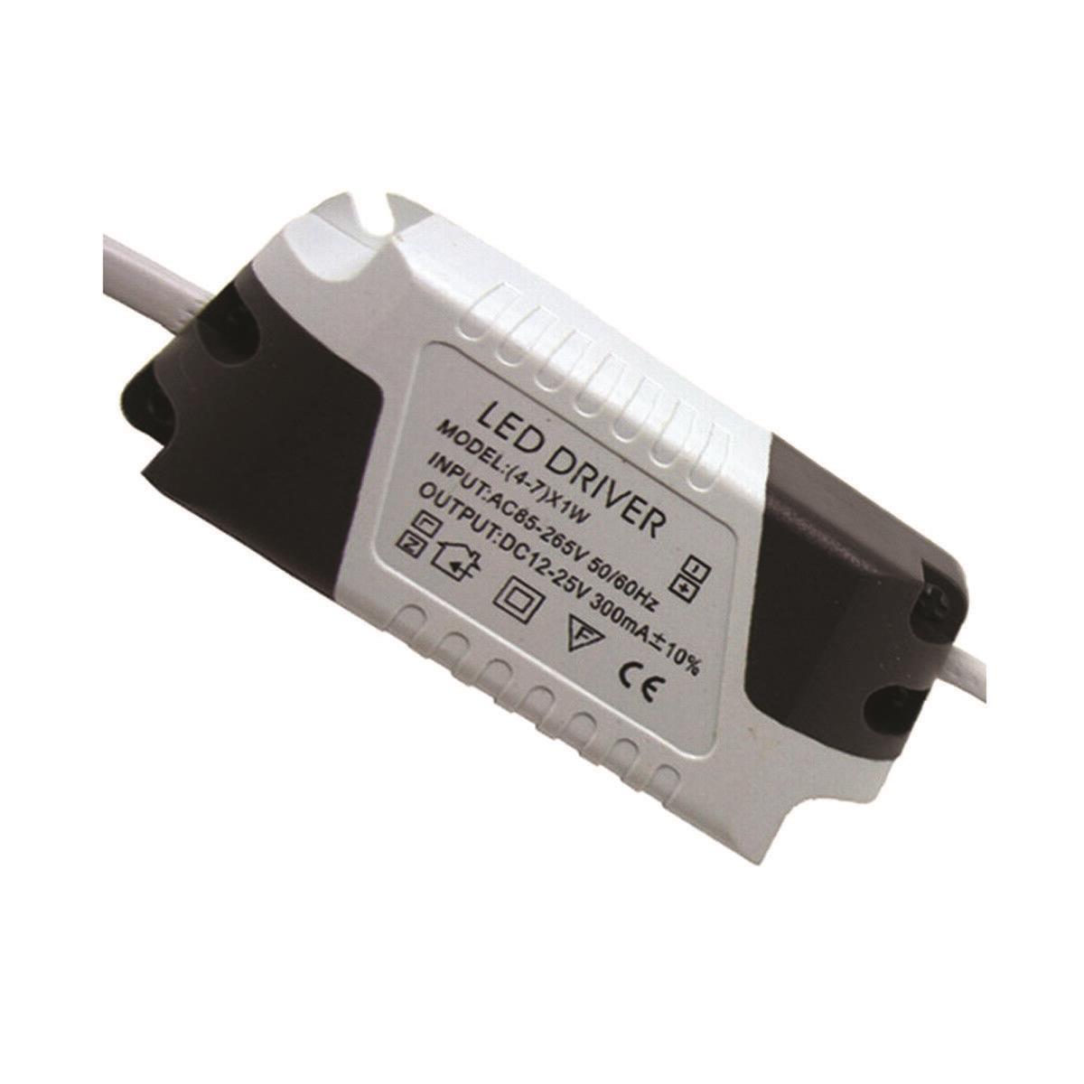 Black and white LED transformer designed for constant current output, suitable for various indoor lighting applications.