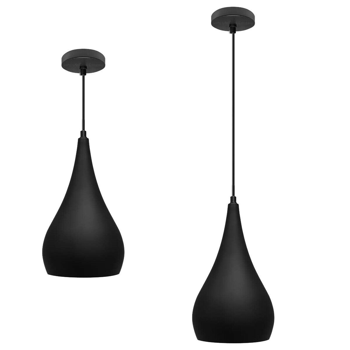 Black and orange industrial teardrop pendant ceiling light with brushed nickel finish, showcasing a modern design suitable for various interiors.