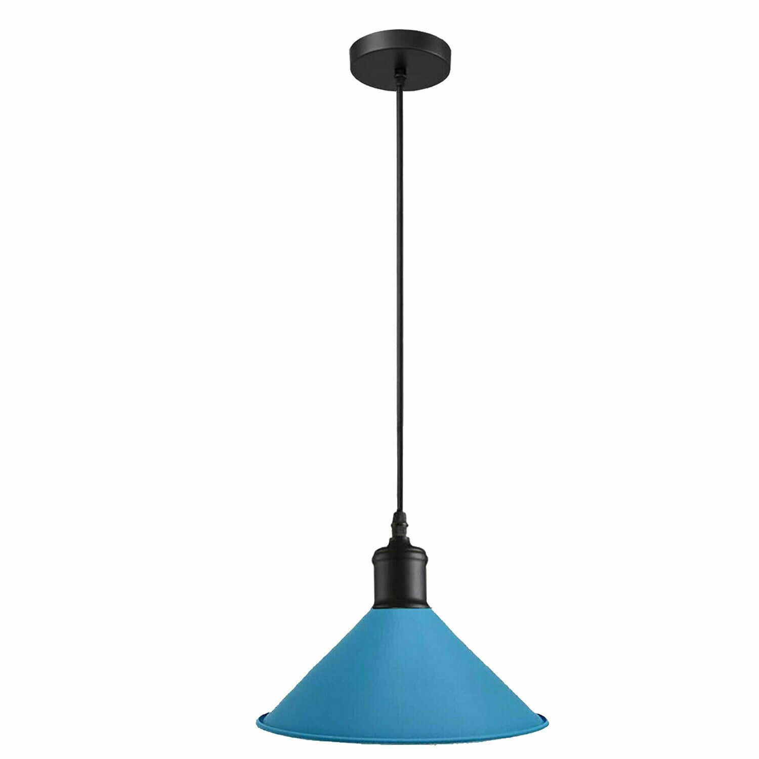 Blue Pendant Lamp with industrial design, featuring a sturdy metal construction and a 95CM cable, perfect for modern home decor.