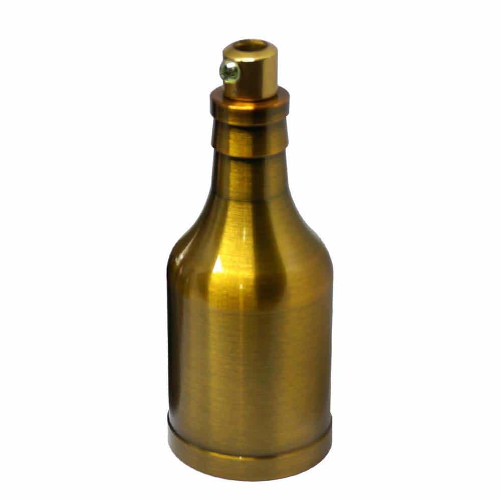 E27 Yellow Brass bottle light bulb holder designed for vintage lamps, showcasing a stylish and functional design.