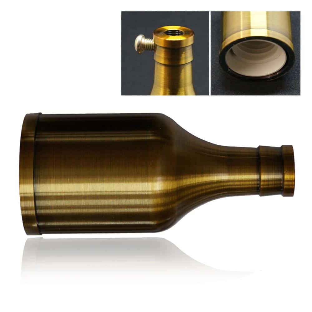 E27 Yellow Brass bottle light bulb holder designed for vintage lamps, showcasing a stylish and functional design.