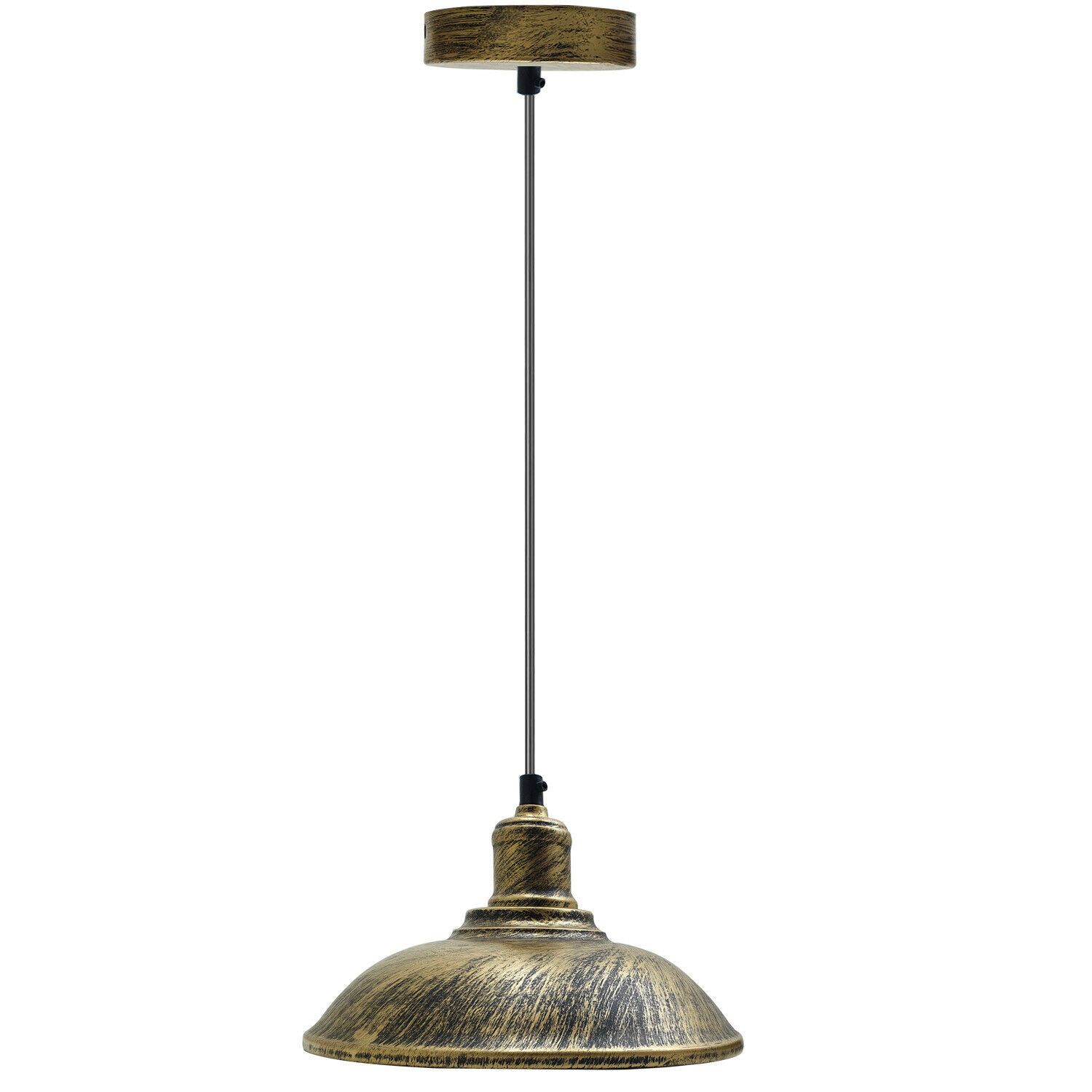 Brushed Brass Modern Vintage Industrial Ceiling Pendant Lamp with a stylish cage design, perfect for home decor.