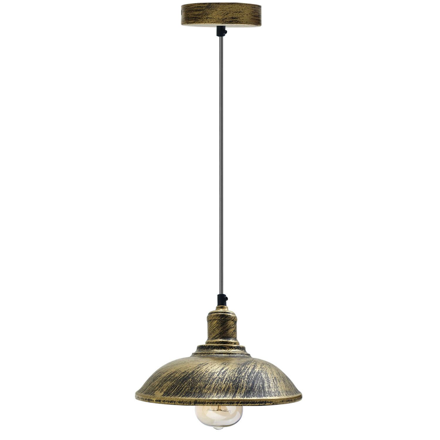 Brushed Brass Modern Vintage Industrial Ceiling Pendant Lamp with a stylish cage design, perfect for home decor.