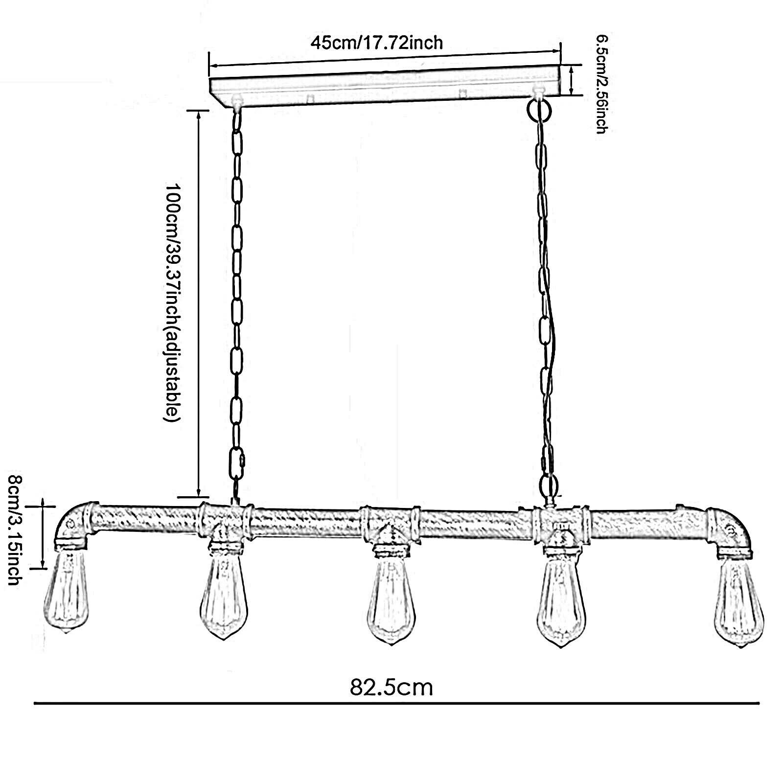 Brushed Silver Waterpipe Ceiling Light 5 Light Chandelier showcasing its industrial retro design and elegant finish.