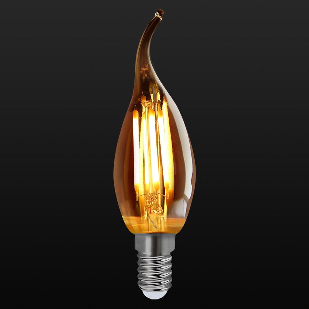 C35 E14 4W Vintage LED Bulb 5 Pack showcasing elegant design and warm white light, perfect for decorative lighting.