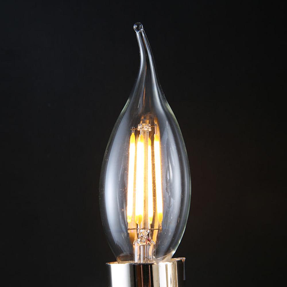 C35 E14 4W Vintage LED Bulb 5 Pack showcasing elegant design and warm white light, perfect for decorative lighting.