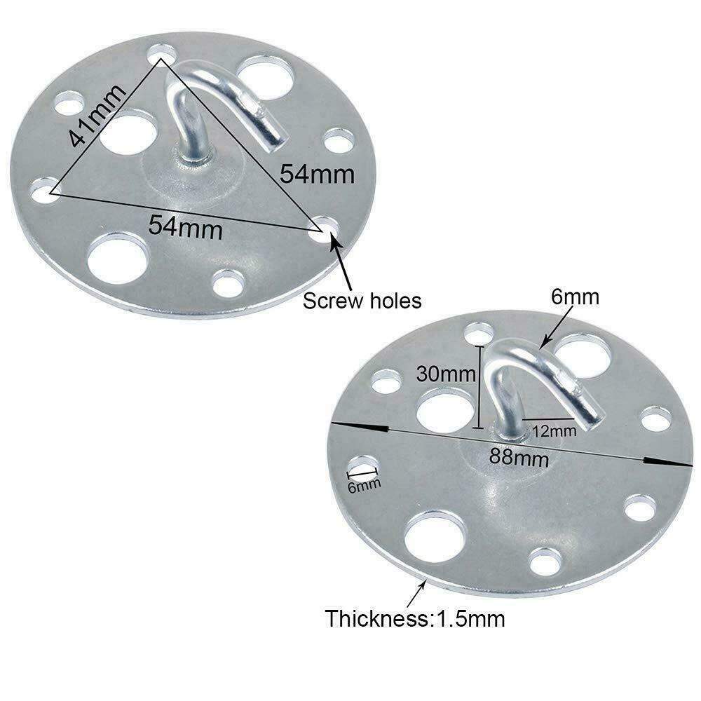 Heavy duty ceiling hook plate fixing bracket for chandelier lights, made of metal with a silver finish, designed for secure mounting.