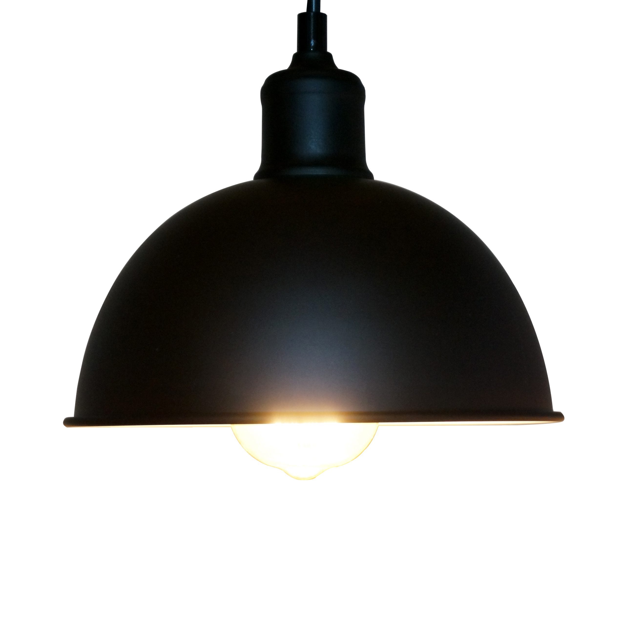 Vintage Industrial Retro Loft Pendant Light with black shade and fabric-covered wire, perfect for stylish home decor.