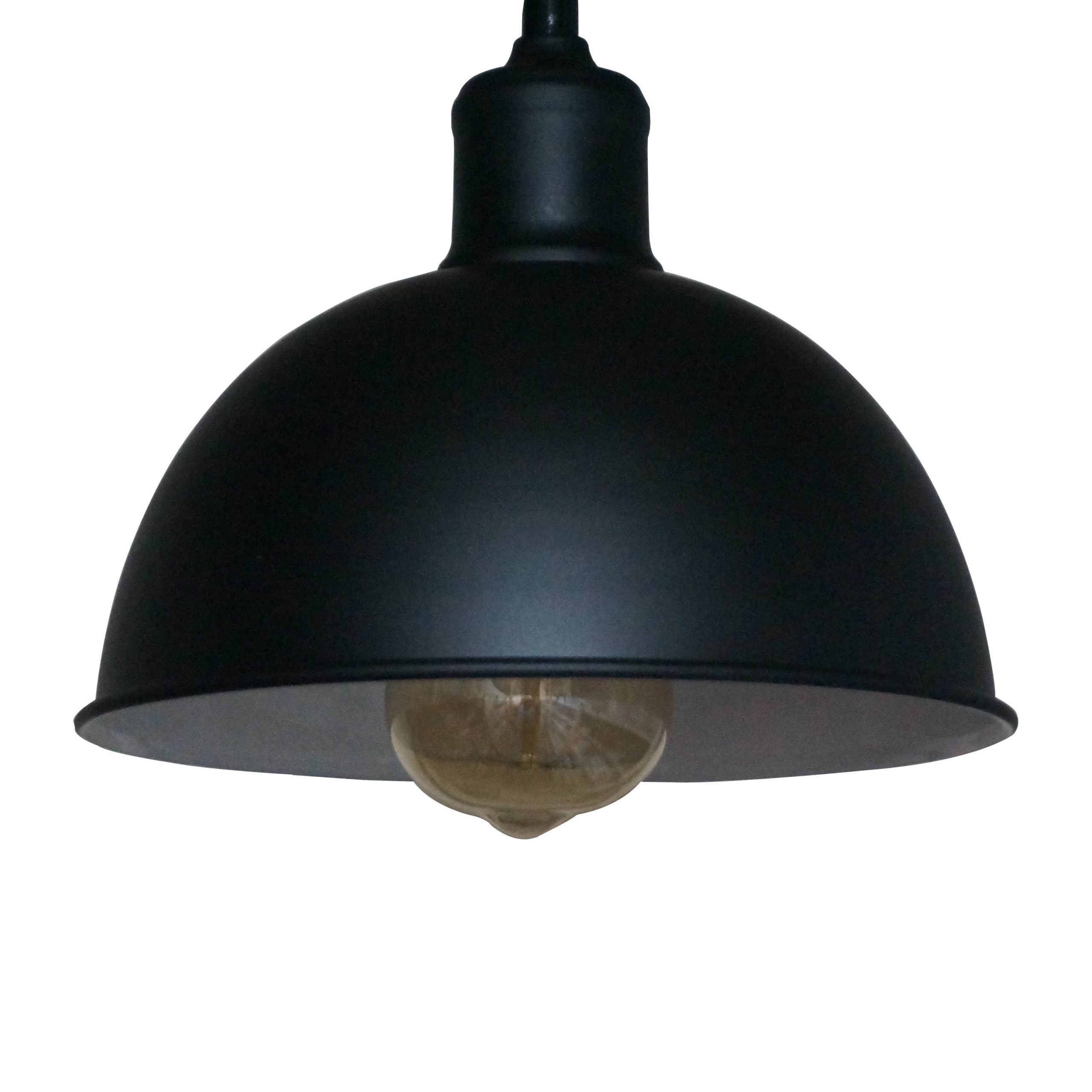 Vintage Industrial Retro Loft Pendant Light with black shade and fabric-covered wire, perfect for stylish home decor.