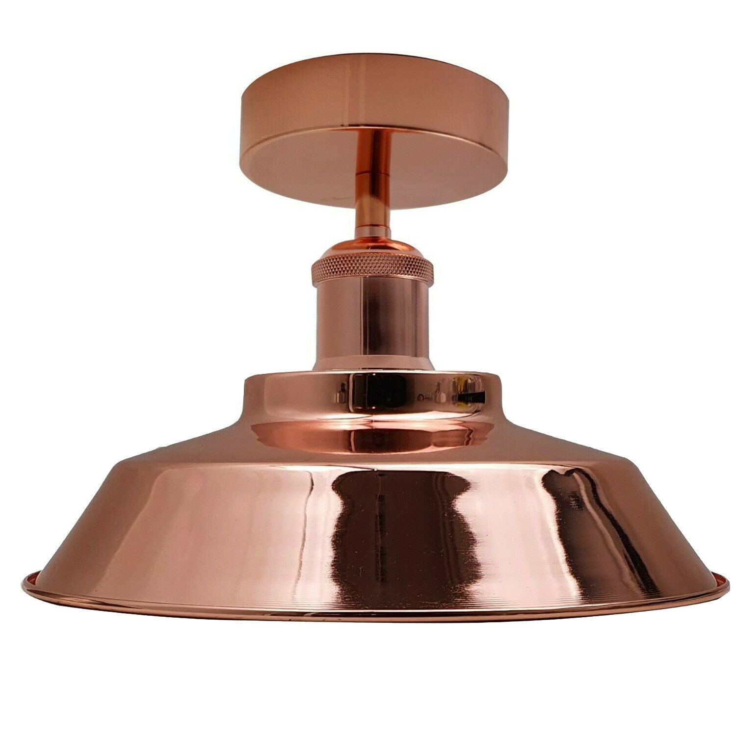 Retro flush mount ceiling lamp shade in rose gold, featuring an E27 base and elegant design, perfect for home decor.