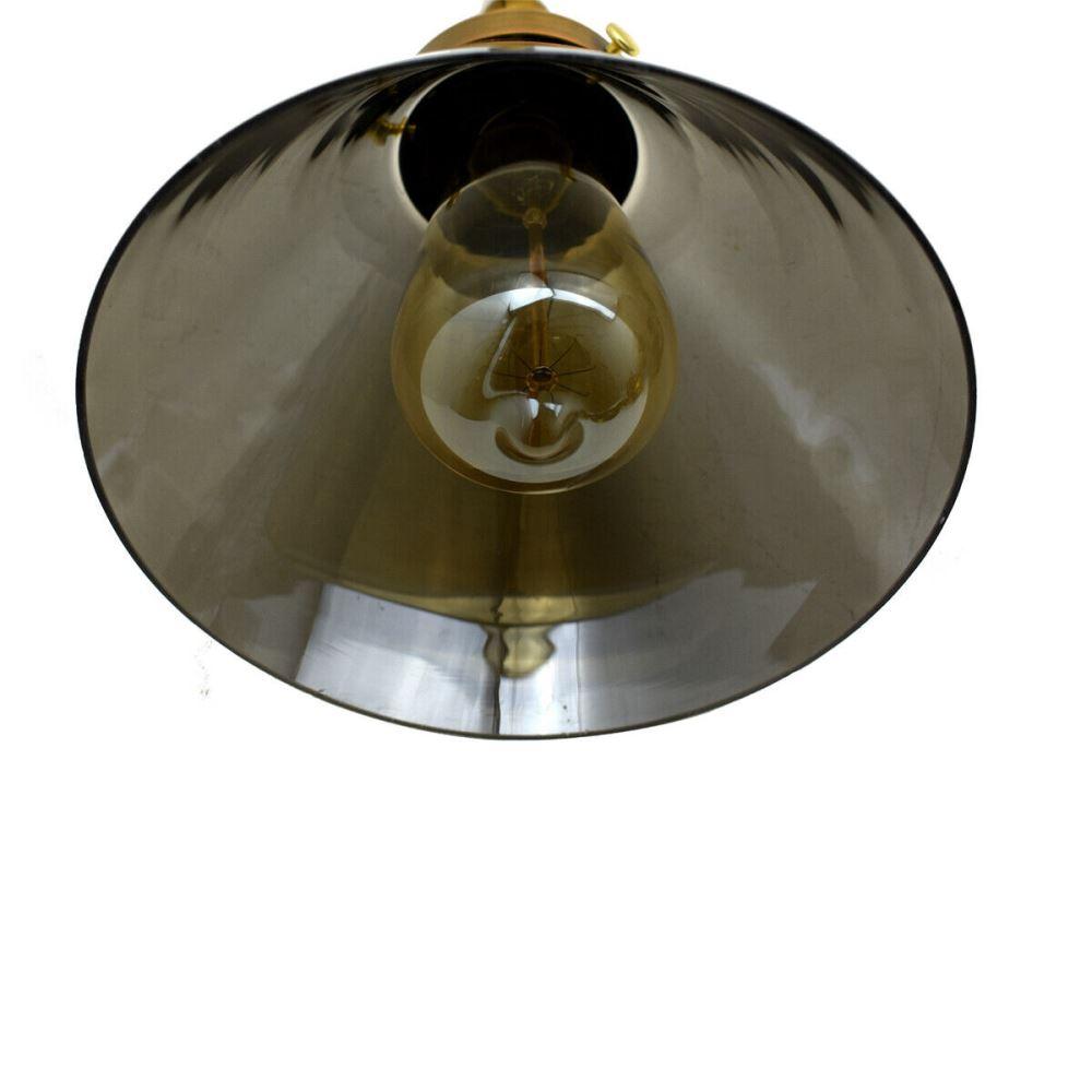 Cone shape modern industrial ceiling light shade made of glass, featuring an adjustable cord and E27 base for versatile lighting options.