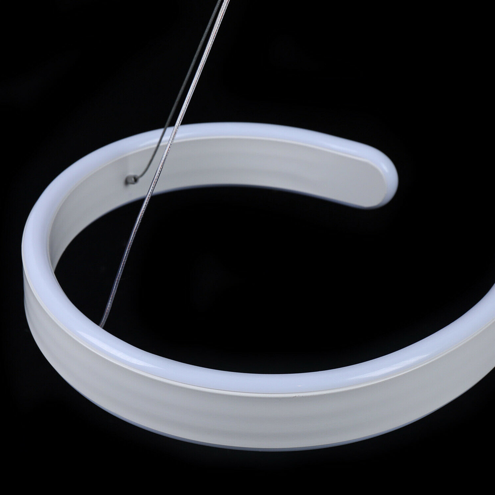 Contemporary Acrylic LED Swirl Shaped Light Fixture in white, showcasing its elegant design and smooth finish.