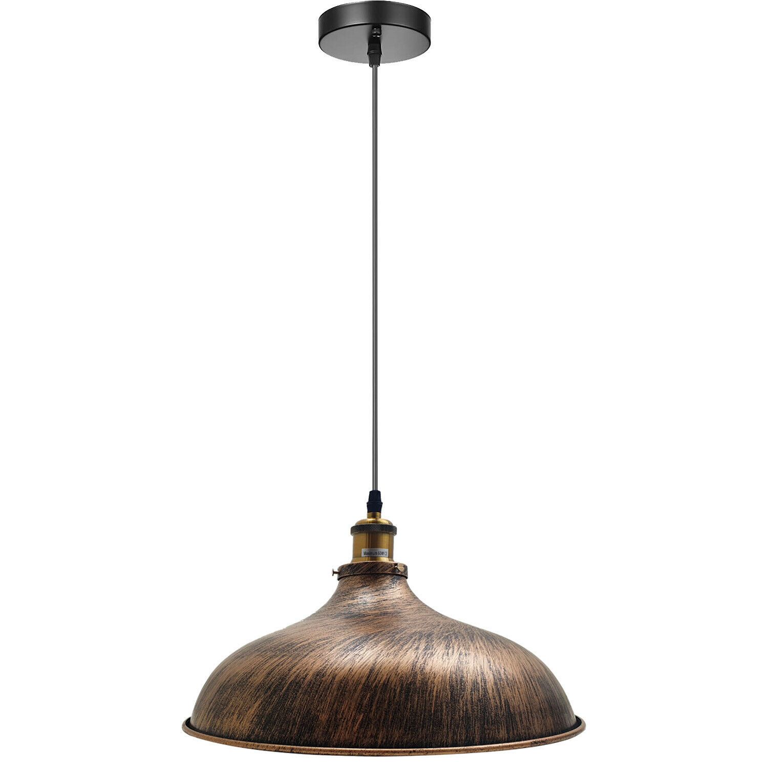 Copper Industrial Vintage Edison Filament Lamp pendant light with brushed copper finish, showcasing retro design and metal shade.