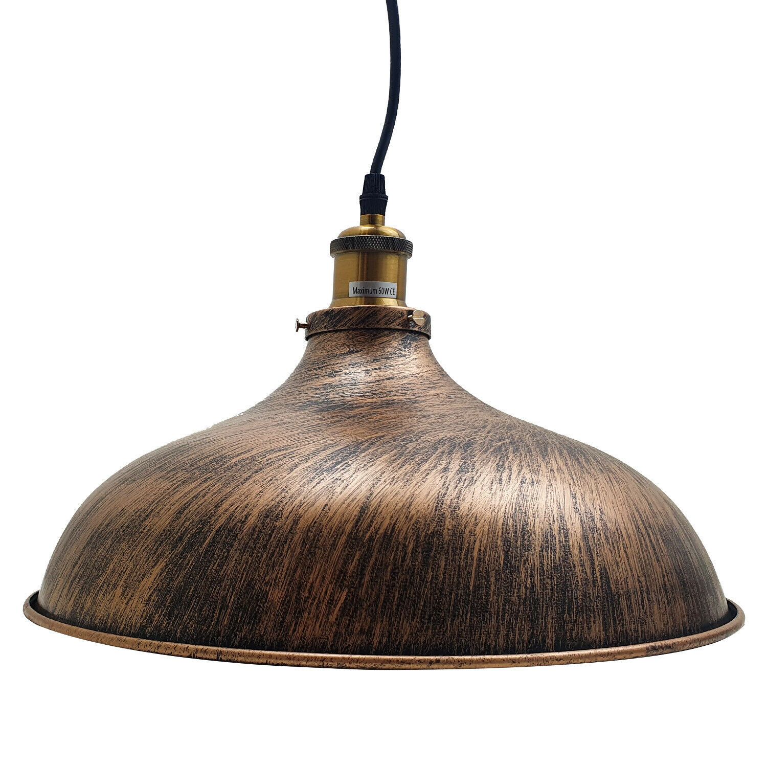 Copper Industrial Vintage Edison Filament Lamp pendant light with brushed copper finish, showcasing retro design and metal shade.