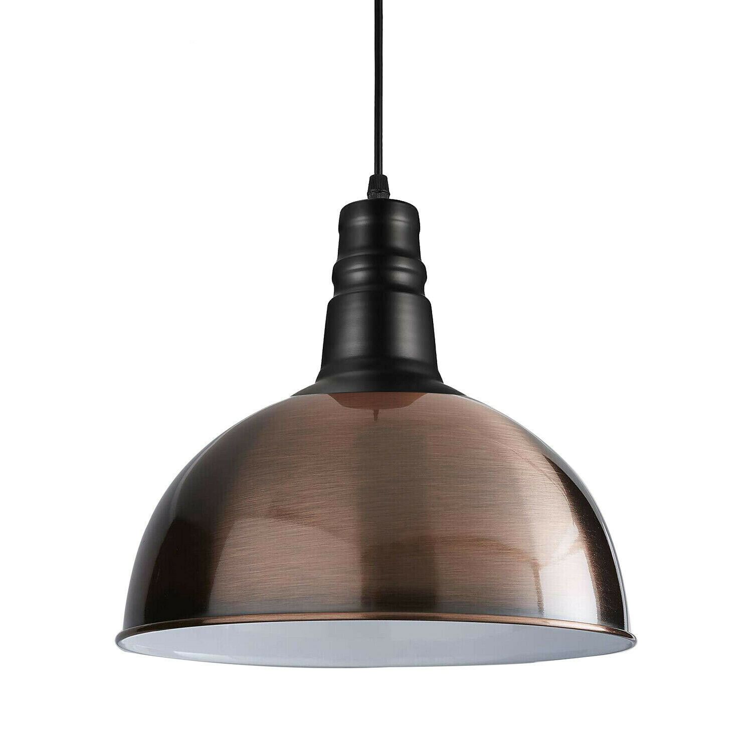 Stylish copper pendant ceiling light with a sleek dome design, perfect for modern home decor.