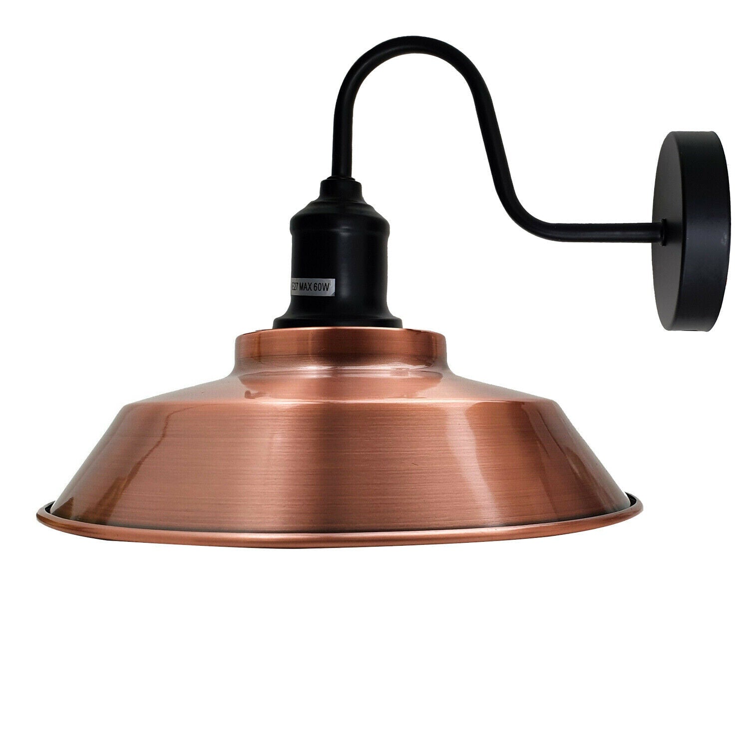 Copper wall sconce featuring a swan neck arm design, ideal for modern home lighting.