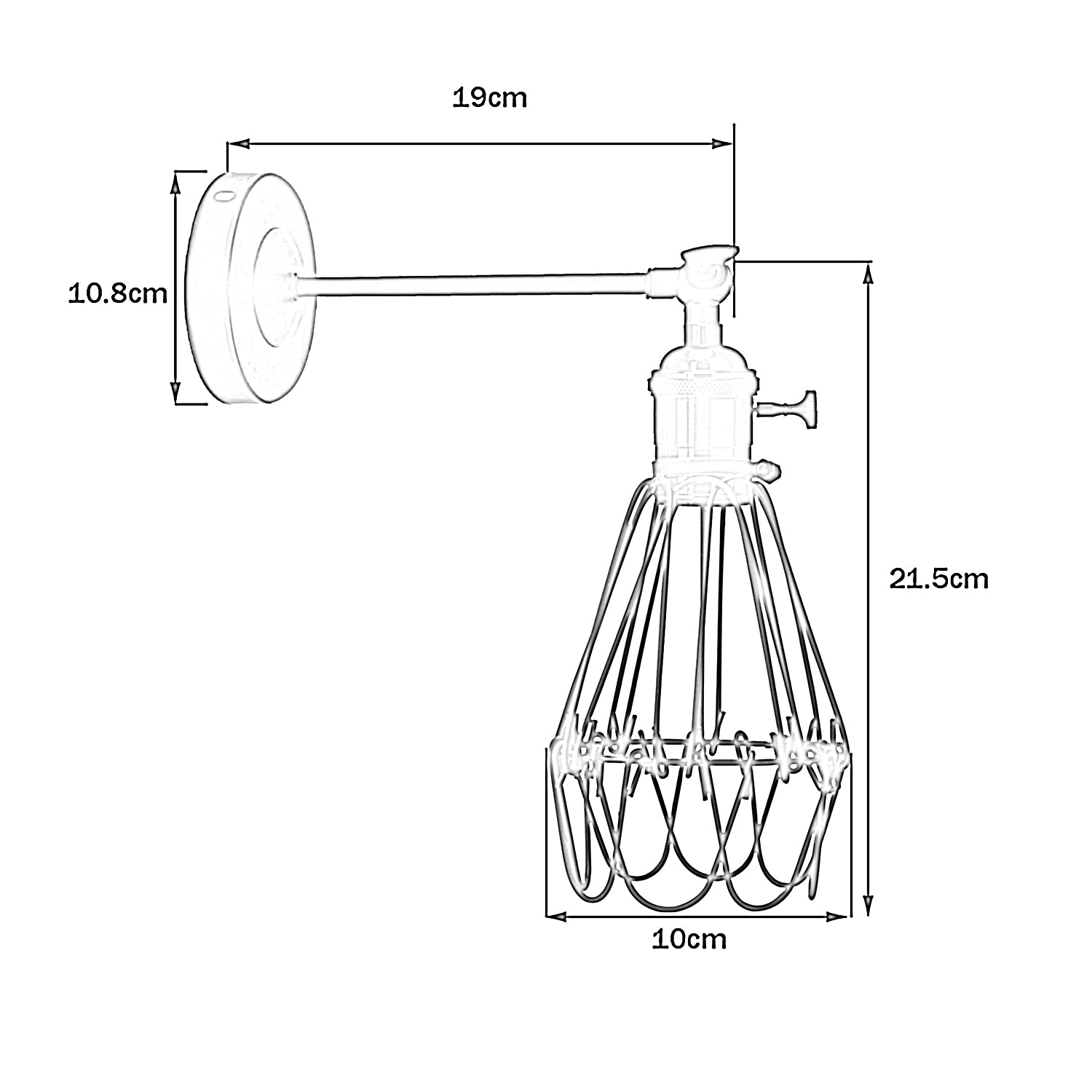 Creative Retro Industrial E27 Wall Lamp featuring a Water Lilly design with a metal guard, available in black, brushed brass, and red.