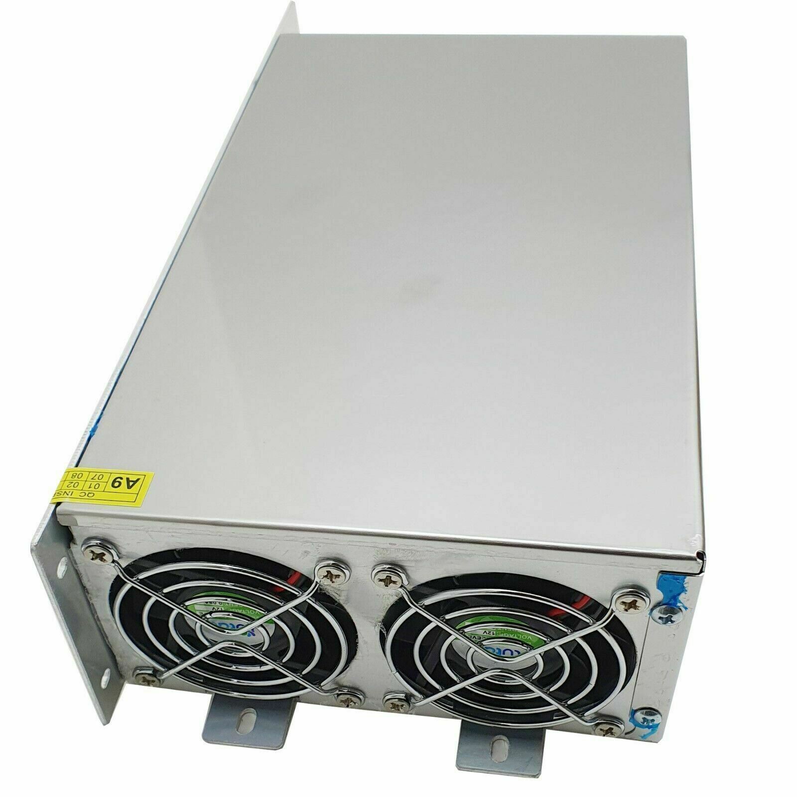 DC 12V 1 Amp - 60 Amp Switching Power Supply for LED strips and CCTV, featuring a durable metal casing and cooling fan.