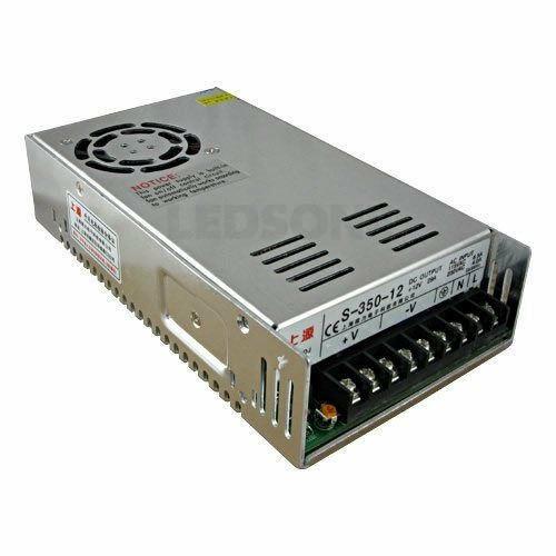 DC 12V 1 Amp - 60 Amp Switching Power Supply for LED strips and CCTV, featuring a durable metal casing and cooling fan.