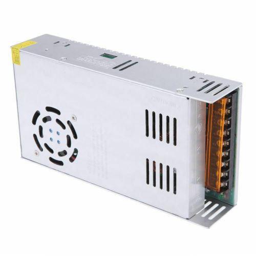 DC 12V 1 Amp - 60 Amp Switching Power Supply for LED strips and CCTV, featuring a durable metal casing and cooling fan.