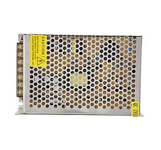 DC 12V 1 Amp - 60 Amp Switching Power Supply for LED strips and CCTV, featuring a durable metal casing and cooling fan.