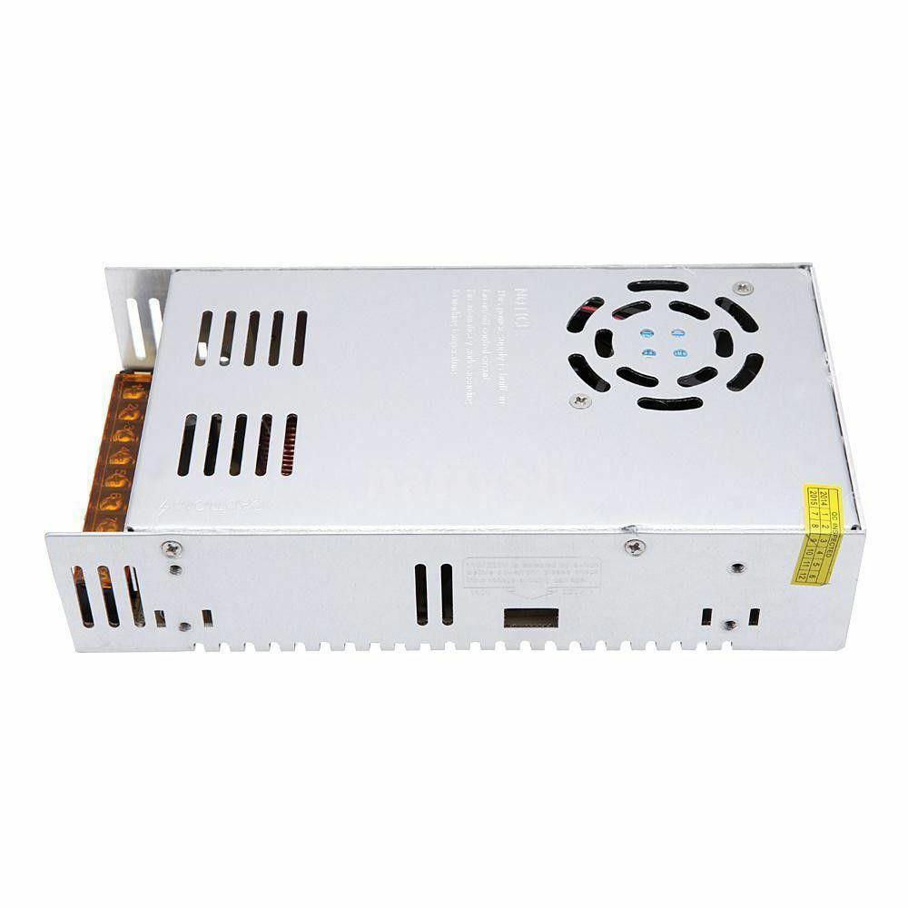 DC 12V 1 Amp - 60 Amp Switching Power Supply for LED strips and CCTV, featuring a durable metal casing and cooling fan.