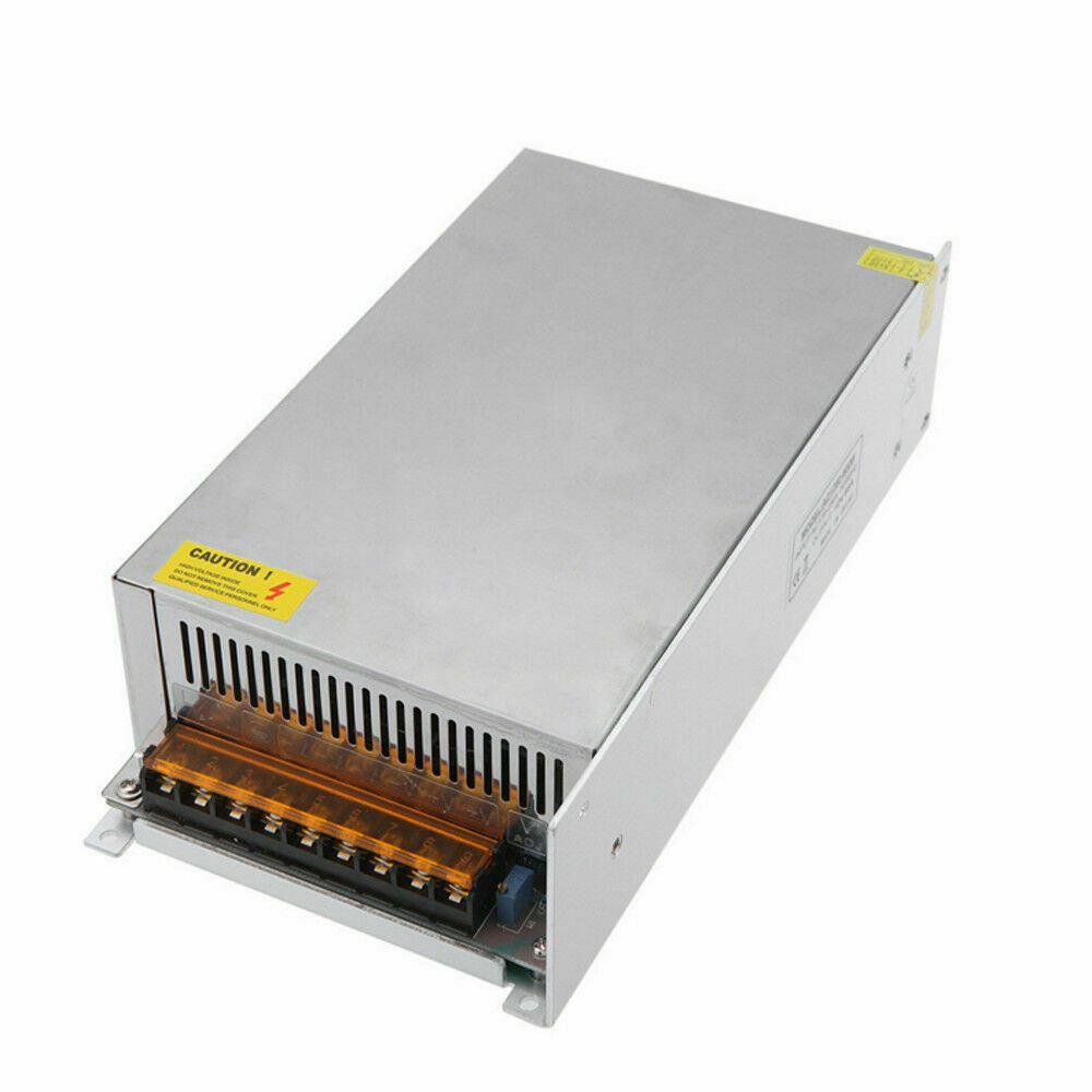 DC 12V 1 Amp - 60 Amp Switching Power Supply for LED strips and CCTV, featuring a durable metal casing and cooling fan.