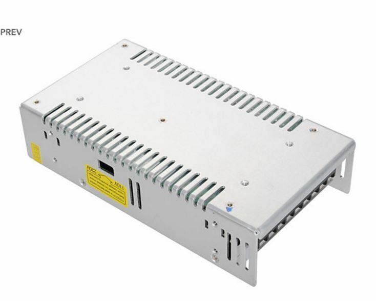 DC 12V 1 Amp - 60 Amp Switching Power Supply for LED strips and CCTV, featuring a durable metal casing and cooling fan.